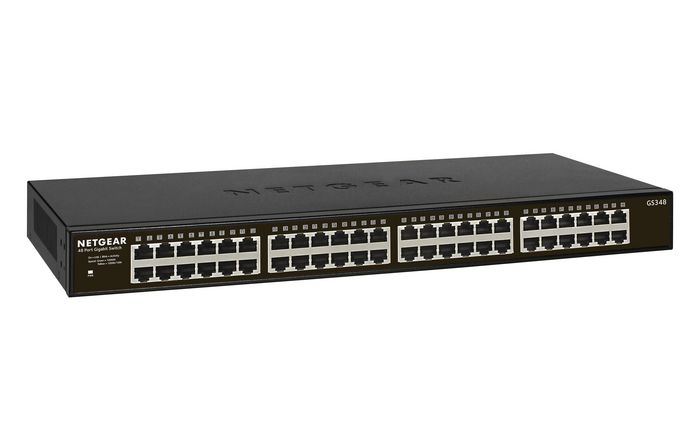 Netgear Switch Ethernet Gigabit Non Géré 48 Ports GS348, Boîtier Métal Noir, pour Réseaux SOHO