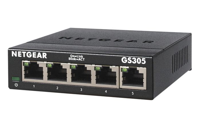 Netgear GS305v3 Commutateur Gigabit Ethernet Non Géré 5 Ports 10/100/1000Mbps, 10 Gbps, Boîtier Métal, Plug-and-Play, Éco-Énergétique