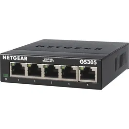 Netgear GS305-300PES Switch Ethernet Gigabit 5 ports métal, Plug and Play, sans ventilateur, installation bureau ou mur