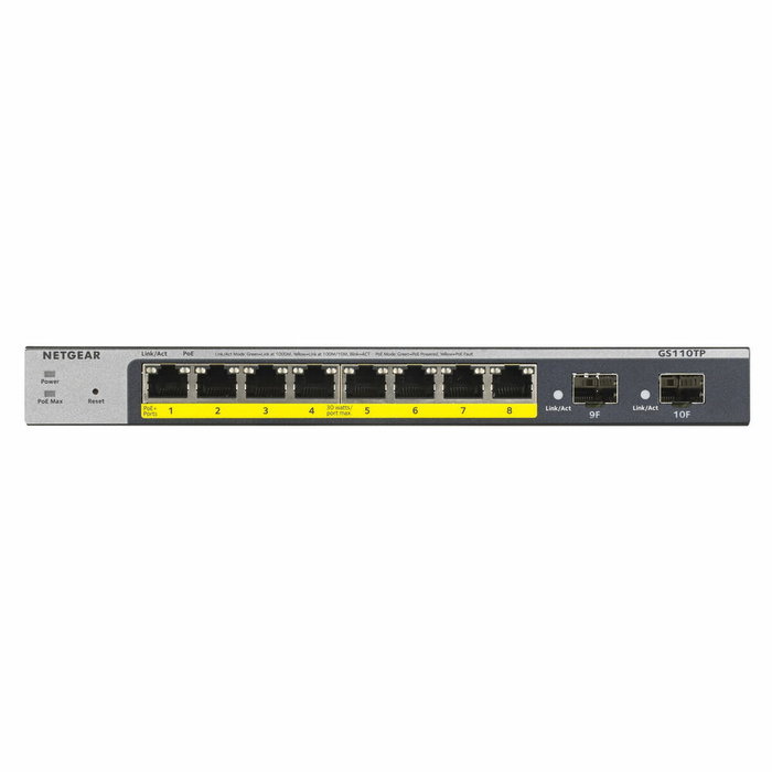 Netgear GS110TP Switch Gigabit PoE 8 ports et 2 ports SFP Noir