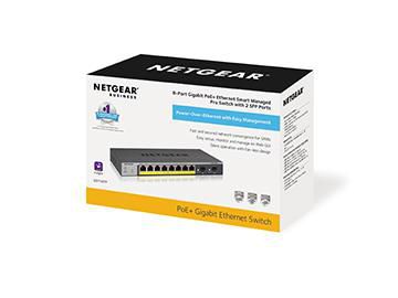 Netgear GS110TP Switch Gigabit PoE 8 ports et 2 ports SFP Noir