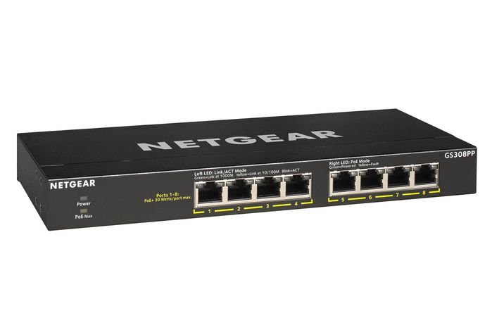 Netgear GS308PP Switch Gigabit Ethernet 8 ports PoE+