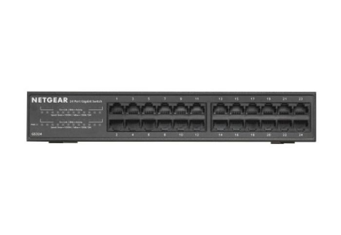 Netgear - Commutateur réseau non managé 24 ports Gigabit RJ45 - Boîtier métal rack/desk