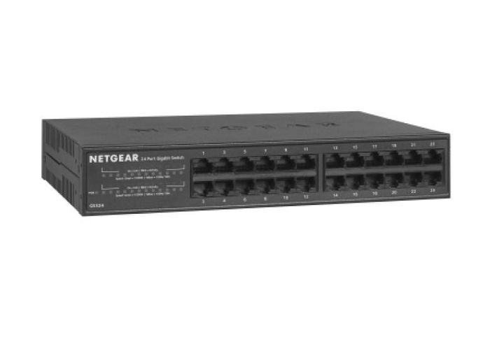 Netgear - Commutateur réseau non managé 24 ports Gigabit RJ45 - Boîtier métal rack/desk