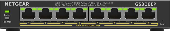 Netgear GS308EP-100PES Switch 8 Ports PoE+ Smart Managed Plus Noir Netgear GS308EP-100PES Switch 8 Ports PoE+ Smart Managed Plus Noir