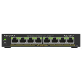 Netgear GS308EP-100PES 8 Port PoE+ Smart Managed Plus Switch Black