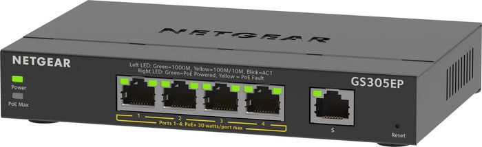 Netgear 5PT GE Plus Switch Gigabit Ethernet 5 Ports avec PoE+