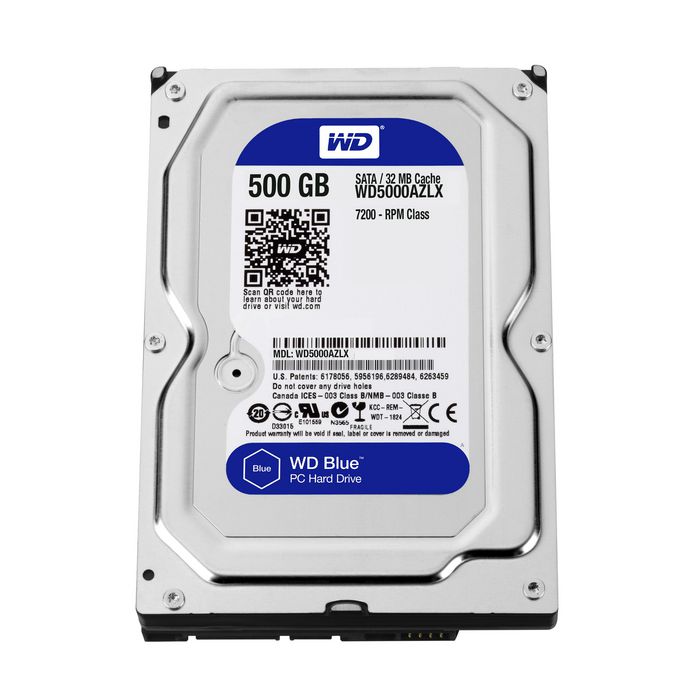 Western Digital WD Blue Disque Dur Interne 3.5" 500 Go - SATA 6Gb/s - 7200 RPM - 32 Mo Cache Western Digital WD Blue Disque Dur Interne 3.5" 500 Go - SATA 6Gb/s - 7200 RPM - 32 Mo Cache