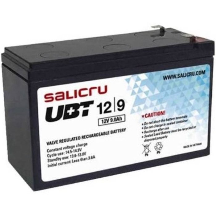 Salicru Batterie AGM Compatible SAI 9Ah - 12V – Rechargeable Plomb-Acide UPS
