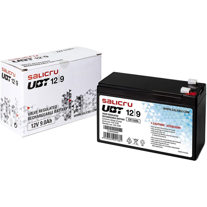 Salicru Batterie AGM Compatible SAI 9Ah - 12V – Rechargeable Plomb-Acide UPS