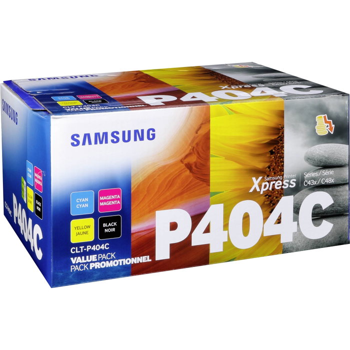 Samsung Pack de 4 cartouches de toner CLT-P404C SU365A (BK, C, M, Y)