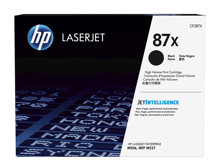 HP Toner CF287X / 87X Noir XL - Cartouche d'encre originale pour imprimantes LaserJet HP Toner CF287X / 87X Noir XL - Cartouche d'encre originale pour imprimantes LaserJet