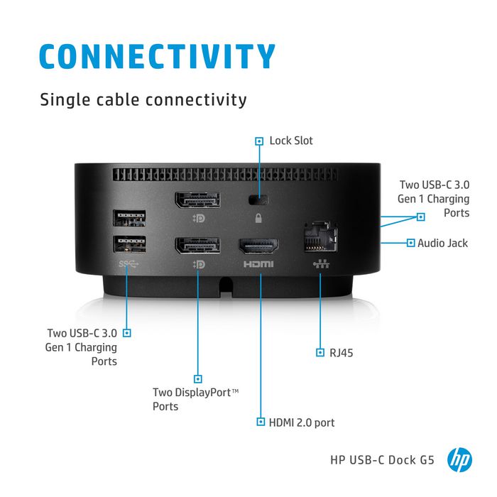 HP USB-C Dock G5 5TW10AA#ABB Noir