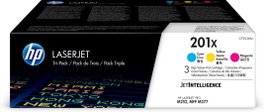 HP 201X CF253XM Pack de 3 Cartouches de Toner (Cyan, Magenta, Jaune) haute capacité