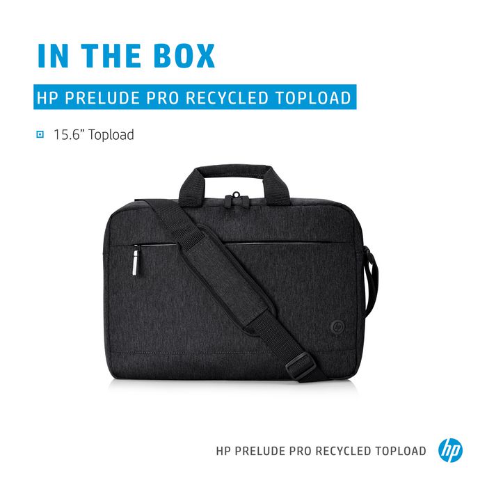 HP Prelude Pro - Sacoche pour ordinateur portable 15,6 pouces avec ouverture par le haut, tissu recyclé et compartiment rembourré