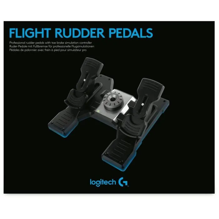 Logitech G Saitek Pro Flight Rudder Pedals - Pédalier de direction filaire pour simulateur de vol PC - Contrôle précis de la gouverne et freins différentiels - Noir