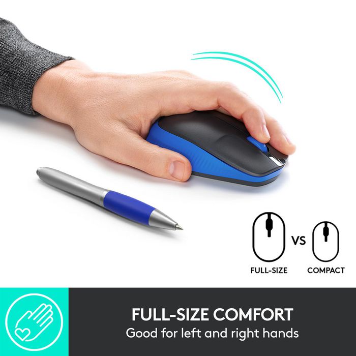 Logitech M190 Souris sans fil ergonomique pour PC, 1000 DPI, autonomie 18 mois, connexion jusqu'à 10 m, avec récepteur USB, pile AA incluse Logitech M190 Souris sans fil ergonomique pour PC, 1000 DPI, autonomie 18 mois, connexion jusqu'à 10 m, avec récepteur USB, pile AA incluse