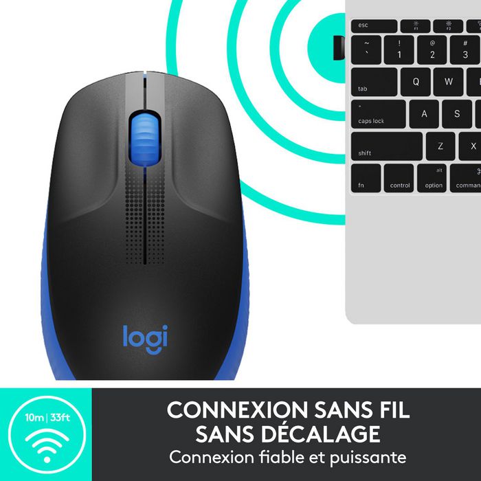 Logitech M190 Souris sans fil ergonomique pour PC, 1000 DPI, autonomie 18 mois, connexion jusqu'à 10 m, avec récepteur USB, pile AA incluse Logitech M190 Souris sans fil ergonomique pour PC, 1000 DPI, autonomie 18 mois, connexion jusqu'à 10 m, avec récepteur USB, pile AA incluse