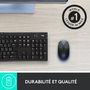 Logitech M190 Souris sans fil ergonomique pour PC, 1000 DPI, autonomie 18 mois, connexion jusqu'à 10 m, avec récepteur USB, pile AA incluse