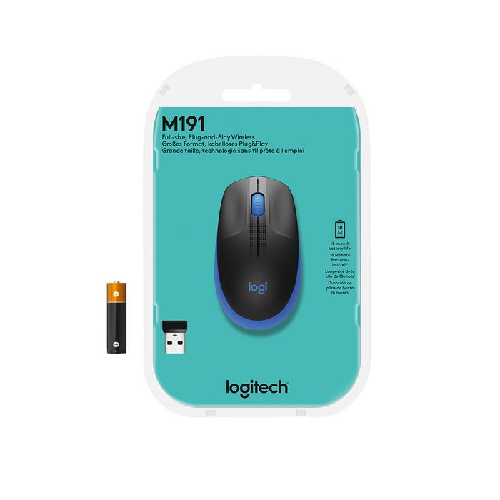 Logitech M190 Souris sans fil ergonomique pour PC, 1000 DPI, autonomie 18 mois, connexion jusqu'à 10 m, avec récepteur USB, pile AA incluse Logitech M190 Souris sans fil ergonomique pour PC, 1000 DPI, autonomie 18 mois, connexion jusqu'à 10 m, avec récepteur USB, pile AA incluse