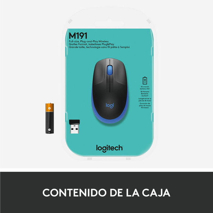 Logitech M190 Souris sans fil Bleu/Noir 1000 DPI
