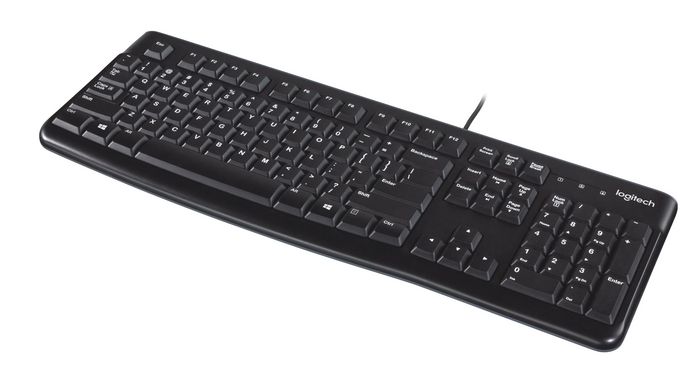 Logitech Clavier USB K120 pour Entreprise - Silencieux, Résistant aux Éclaboussures, Pavé Numérique
