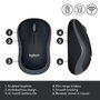 Logitech M185 Souris Sans Fil USB - Noir avec Rétroéclairage - Autonomie de 1 An - Compacte et Ambidextre pour Ordinateur Portable et PC