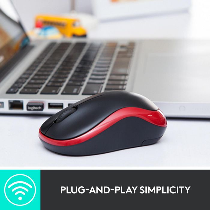 Logitech M185 Souris Sans Fil USB - Noir avec Rétroéclairage - Autonomie de 1 An - Compacte et Ambidextre pour Ordinateur Portable et PC
