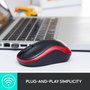 Logitech M185 Souris Sans Fil USB - Noir avec Rétroéclairage - Autonomie de 1 An - Compacte et Ambidextre pour Ordinateur Portable et PC