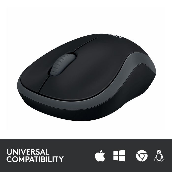 Logitech M185 Souris Sans Fil USB - Noir avec Rétroéclairage - Autonomie de 1 An - Compacte et Ambidextre pour Ordinateur Portable et PC
