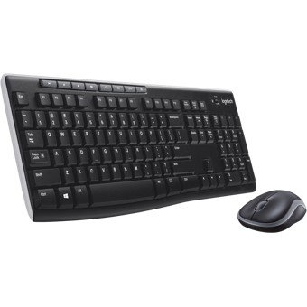Logitech MK270 - Combo clavier et souris sans fil USB - Clavier silencieux antibactérien avec pavé numérique et souris pour gaucher/droitier - Compatible Windows