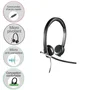 Logitech H650E - Casque filaire USB avec micro stéréo, optimisation Microsoft Lync, commandes d'accès rapide - Noir