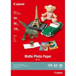 Canon Papier Photo Mat MP-101 170 g/m² - Format A4 - 50 Feuilles - Pour Impression Photo de Haute Qualité