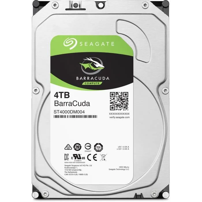 Seagate BarraCuda Disque dur Interne HDD 4To 5400 tr/min 3.5 pouces