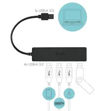I-tec HUB USB 3.0 Advance 4 Ports avec Câble Intégré 20cm