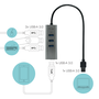 i-tec Hub USB 3.0 4 ports - Concentrateur USB Plug & Play pour PC, ultrabook