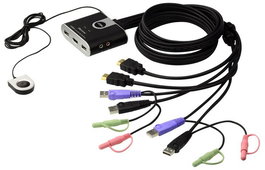 Aten CS692 - Commutateur KVM câblé 2 ports HDMI/USB audio avec sélecteur de port à distance