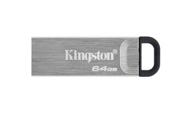 Kingston DataTraveler Kyson - Clé USB 3.2 Gen 1 de 64 Go - Design métal sans capuchon, œillet, lecture jusqu'à 200 Mo/s
