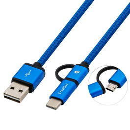 Coolbox Câble Multi USB 2.0 avec Connecteurs Micro USB et USB-C, Recharge et Transfert de Données, 1m, Coolbox Carga
