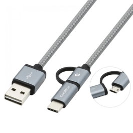 Coolbox Câble Multi USB 2.0 Coolbox Carga USB C/Micro-USB B 1 m Gris