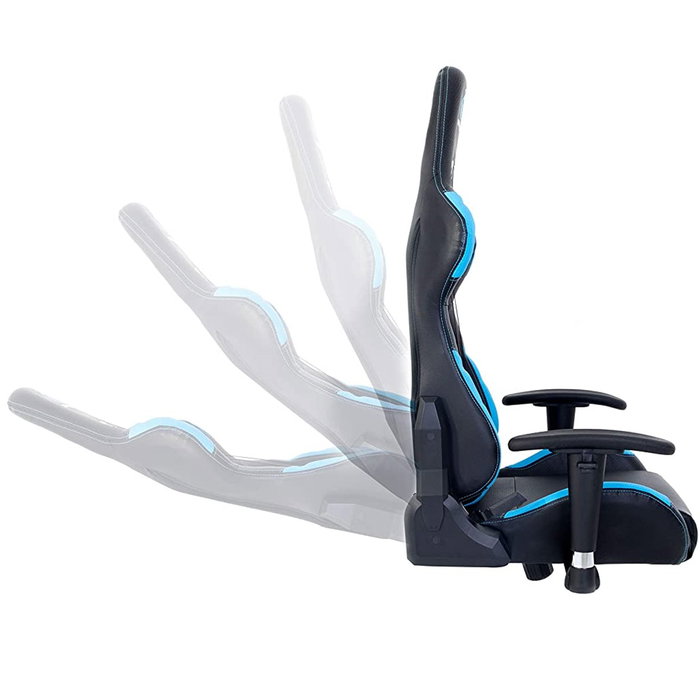 Coolbox Chaise Gaming Deepcomand avec dossier réglable et repose-bras 2D, couleur bleu et noir