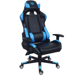 Coolbox Chaise Gaming Deepcomand avec dossier réglable et repose-bras 2D, couleur bleu et noir