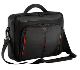 Targus Classic+ Mallette Housse de Transport pour Ordinateur Portable jusqu'à 18", Rigide Polyester, Poche Avant Fermeture Éclair, Poignée et Bandeoulière Matelassées