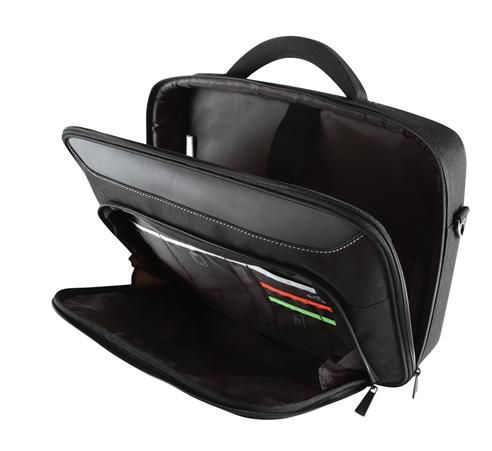 Targus Classic+ Mallette Housse de Transport pour Ordinateur Portable jusqu'à 18", Rigide Polyester, Poche Avant Fermeture Éclair, Poignée et Bandeoulière Matelassées