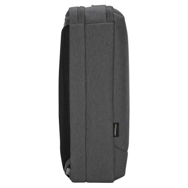 Targus Sac à dos convertible Cypress 15.6 pouces - Fabriqué avec matériaux recyclés EcoSmart - Compartiment laptop rembourré - Gris - 32 x 10.5 x 48.5 cm