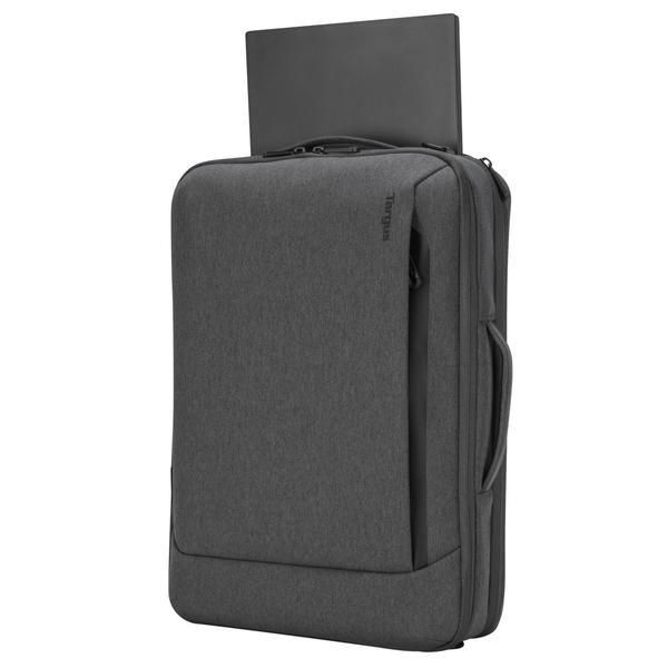 Targus Sac à dos convertible Cypress 15.6 pouces - Fabriqué avec matériaux recyclés EcoSmart - Compartiment laptop rembourré - Gris - 32 x 10.5 x 48.5 cm