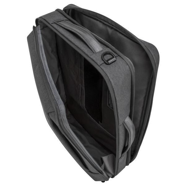 Targus Sac à dos convertible Cypress 15.6 pouces - Fabriqué avec matériaux recyclés EcoSmart - Compartiment laptop rembourré - Gris - 32 x 10.5 x 48.5 cm