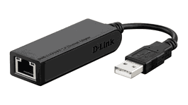 D-Link Adaptateur Ethernet USB vers RJ45 DUB-E100, 10/100 Mbps, Noir - Pour ordinateur portable