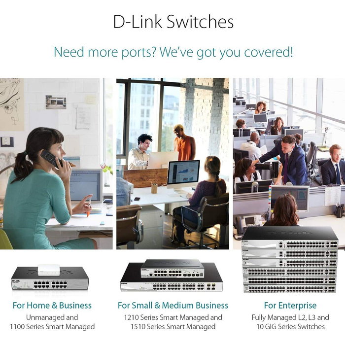 D-Link DGS-1016D/E Switch 16 ports Gigabit Noir