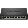 D-Link Commutateur Fast Ethernet 8 Ports 10/100 DES-108, Non Géré, Métal, Plug and Play, Silencieux, QoS, Économe en Énergie